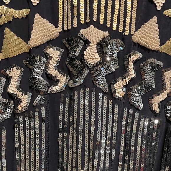 NWT Gracia Sequined Sparkle Navy Blue Mini Dress Sleeveless M - Picture 8 of 15